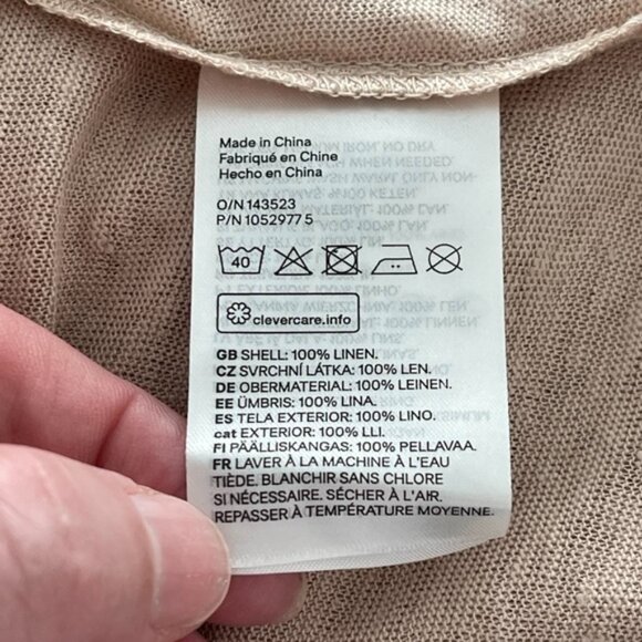 Beige H&M Women's Linen V-Neck Top - Picture 8 of 9